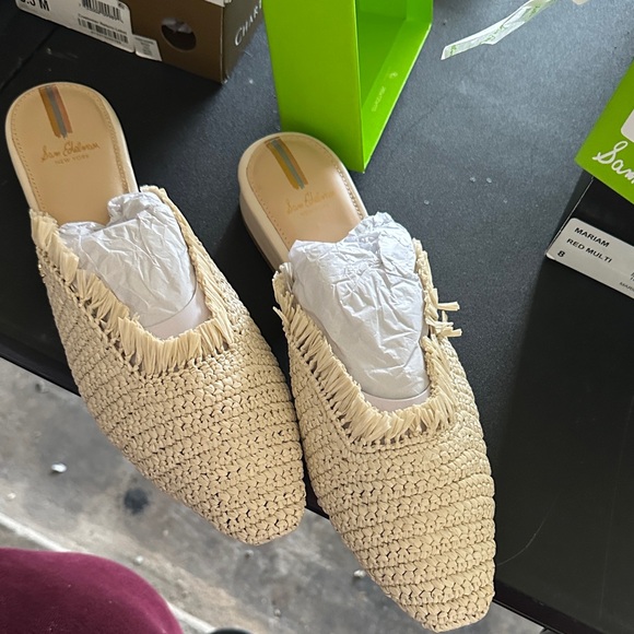 Sam Edelman Cream Woven Mules - Picture 4 of 4